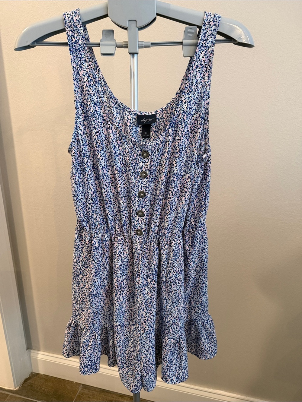Daytrip Petite Floral Button-Up in Blue, Pink & Black